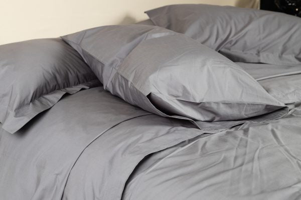 Charcoal Oxford duvet cover with 40cm flap