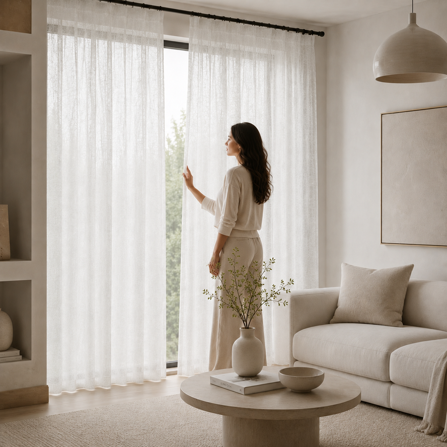 Voile White Sheer Curtain