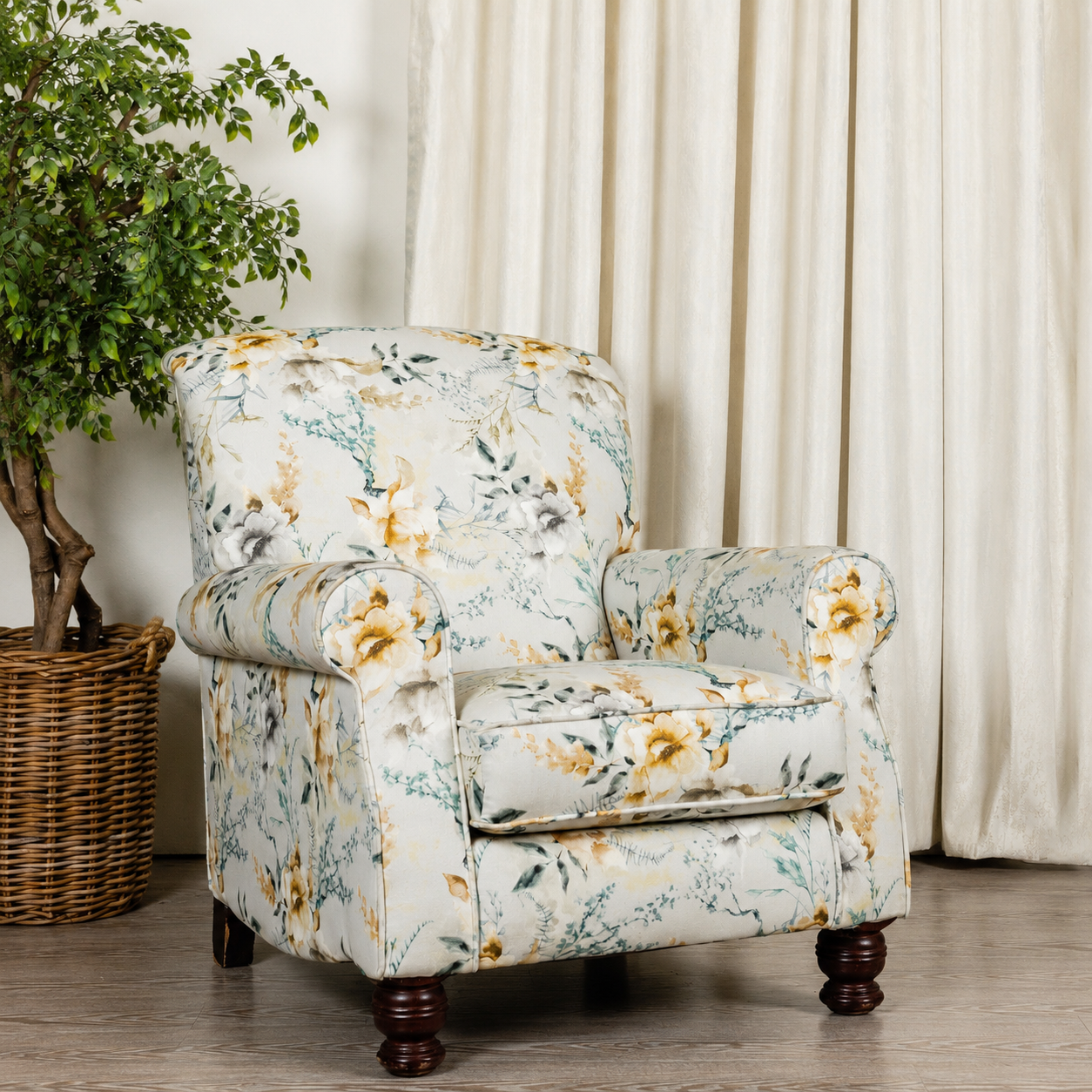 Waltz SnowCap Lined Jacquard Curtain