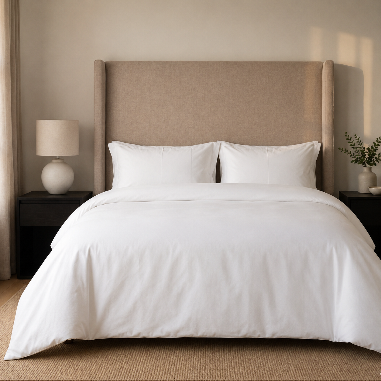 Oxford Egyptian Cotton Duvet Cover White 400 Thread Count
