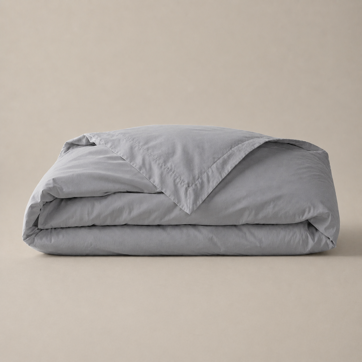 Grey Oxford duvet cover with 40cm flap