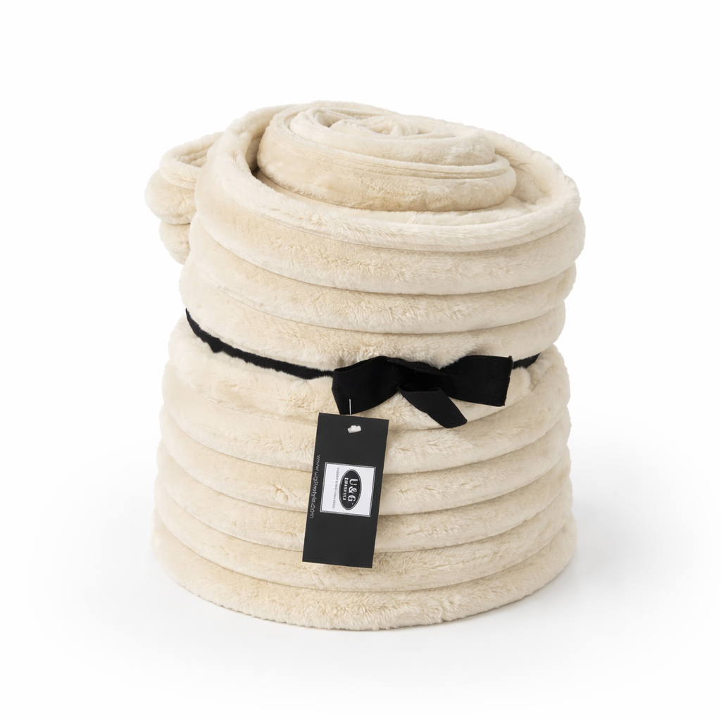 Bed Throw - Rochelle Cream (3m x 140cm)
