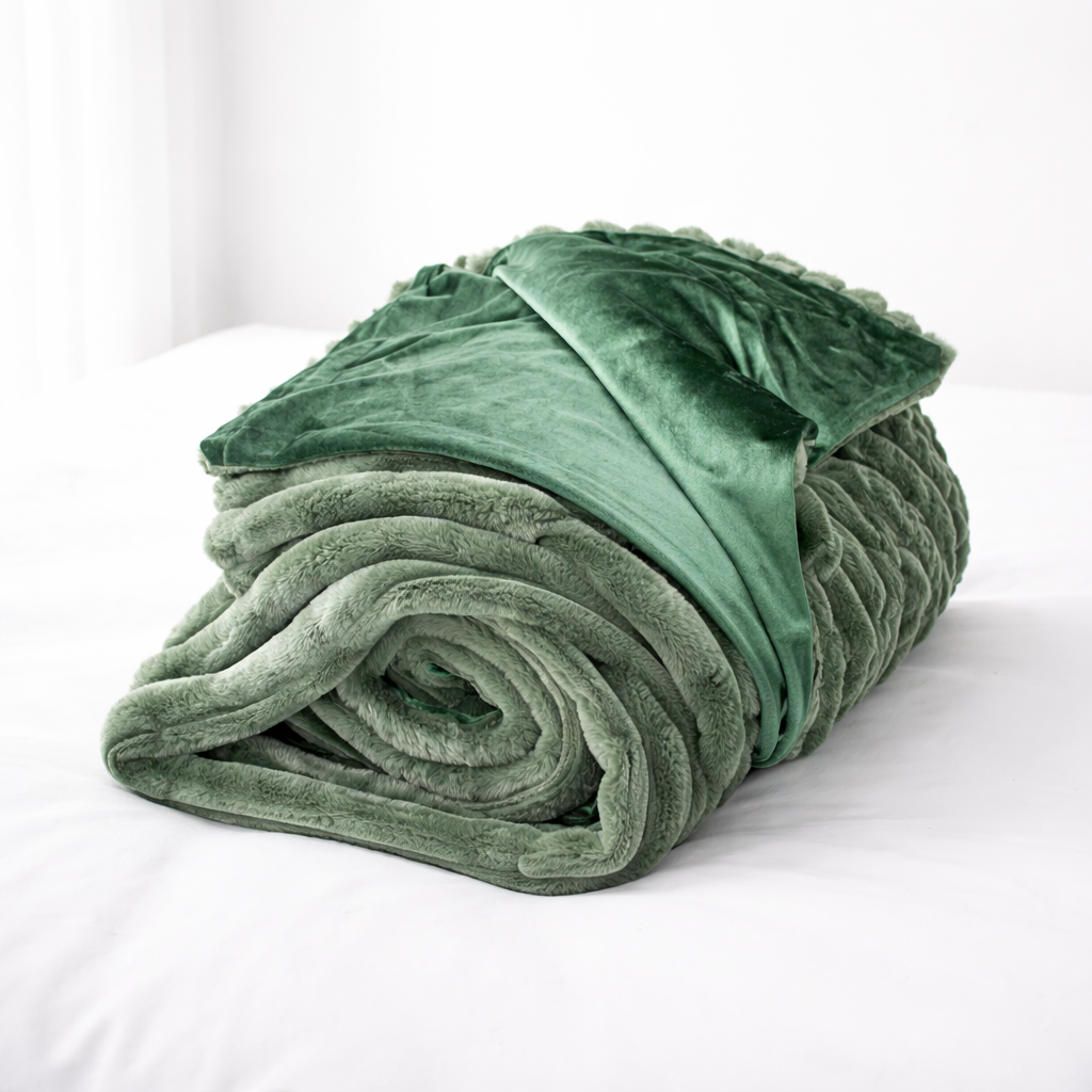 Bed Throw - Rochelle Green (3m x 140cm)