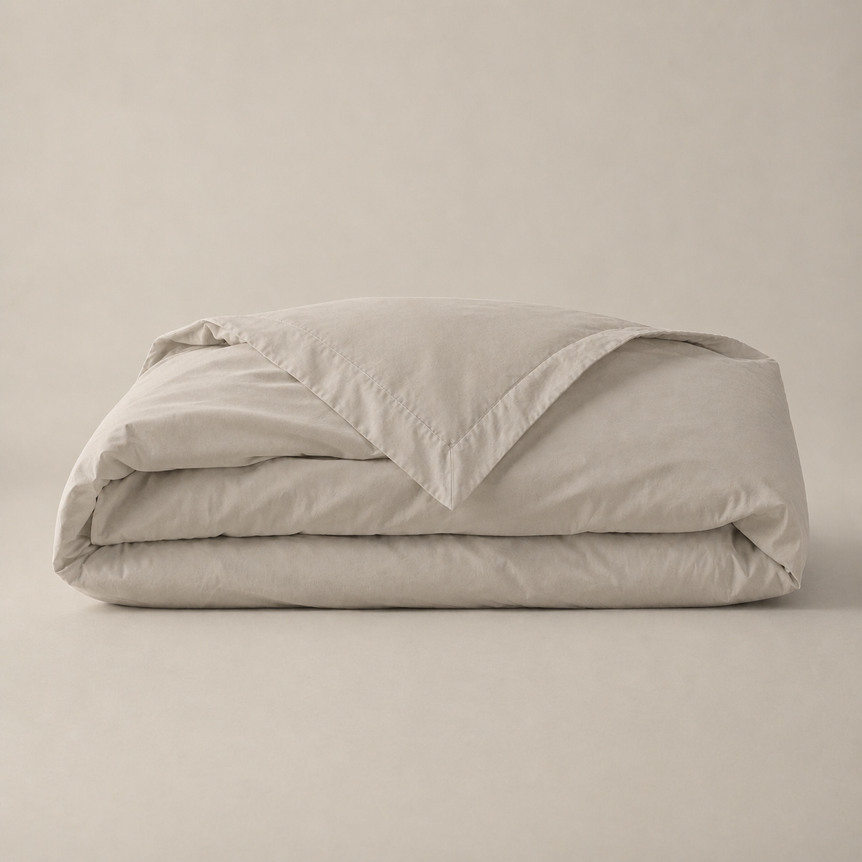 Taupe Oxford duvet cover with 40cm flap